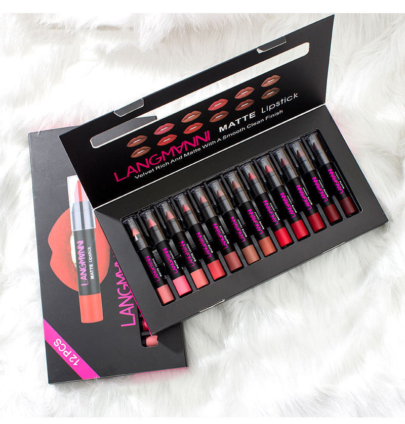 12 Pcs Lipstick Kit Long Lasting Matte Set Lipstick