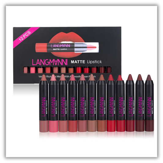 12 Pcs Lipstick Kit Long Lasting Matte Set Lipstick